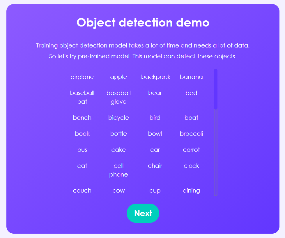 Pre-trained object detection